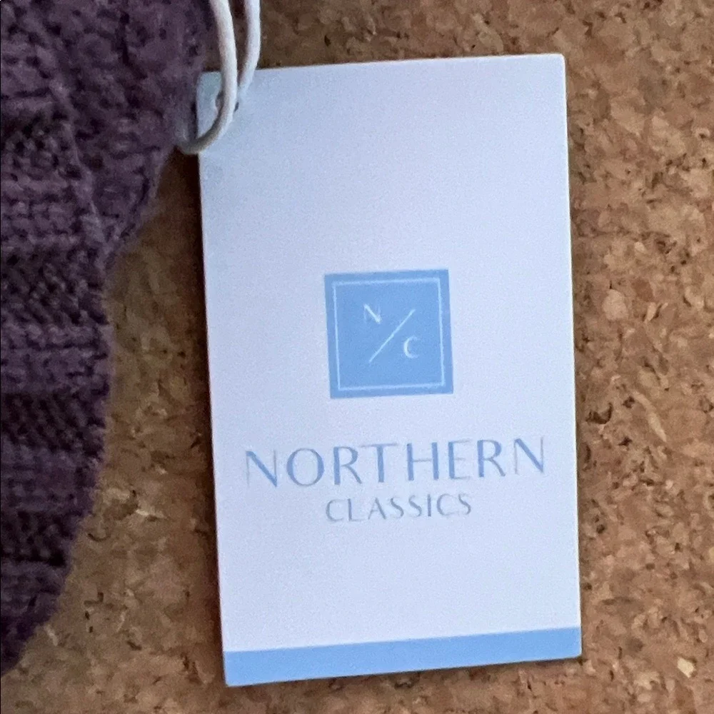 Northern Classics Beanie‎ Kids 9-18M Purple NEW Cable Knit Fleece Lined Pom Hat